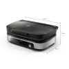 Electric Griddle Philips HD6212/90 2400 W, 2-zone freestanding grill, 1250 cm² aluminium surface, max 220°C