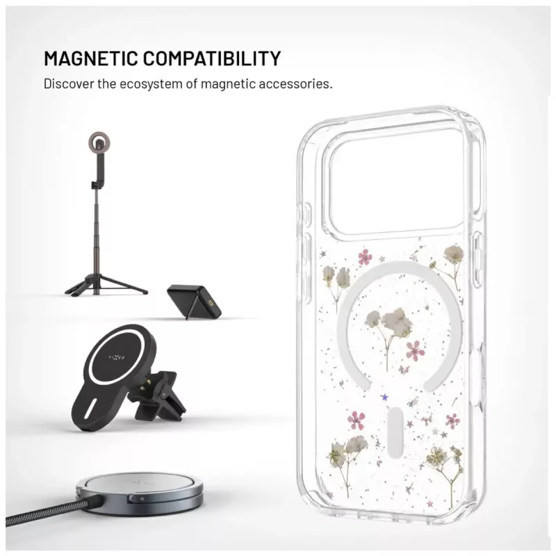 Back cover FIXED MagBloom for Apple iPhone 17 Pro — TPU, Blush Plum