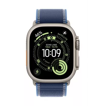 APPLE 49mm Blue/bright Blue Trail loop - s/m - Natural Titanium Finish