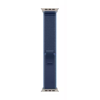 APPLE 49mm Blue/bright Blue Trail loop - s/m - Natural Titanium Finish