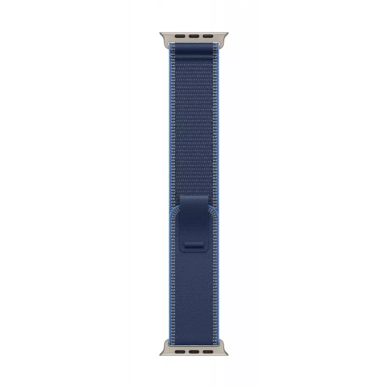 APPLE 49mm Blue/bright Blue Trail loop - s/m - Natural Titanium Finish