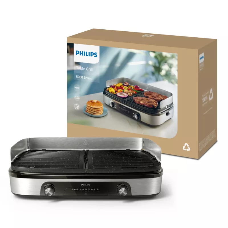 Electric Griddle Philips HD6222/90 2400 W Black Stainless Steel