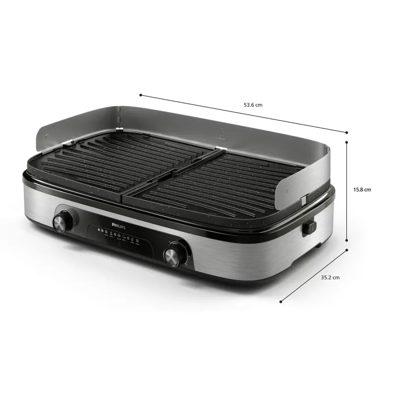 Electric Griddle Philips HD6222/90 2400 W Black Stainless Steel