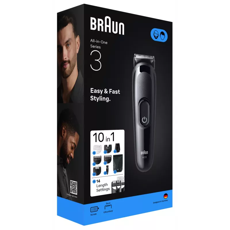 Braun AIO3560 hair trimmers/clipper Black 14 Nickel-Metal Hydride (NiMH)