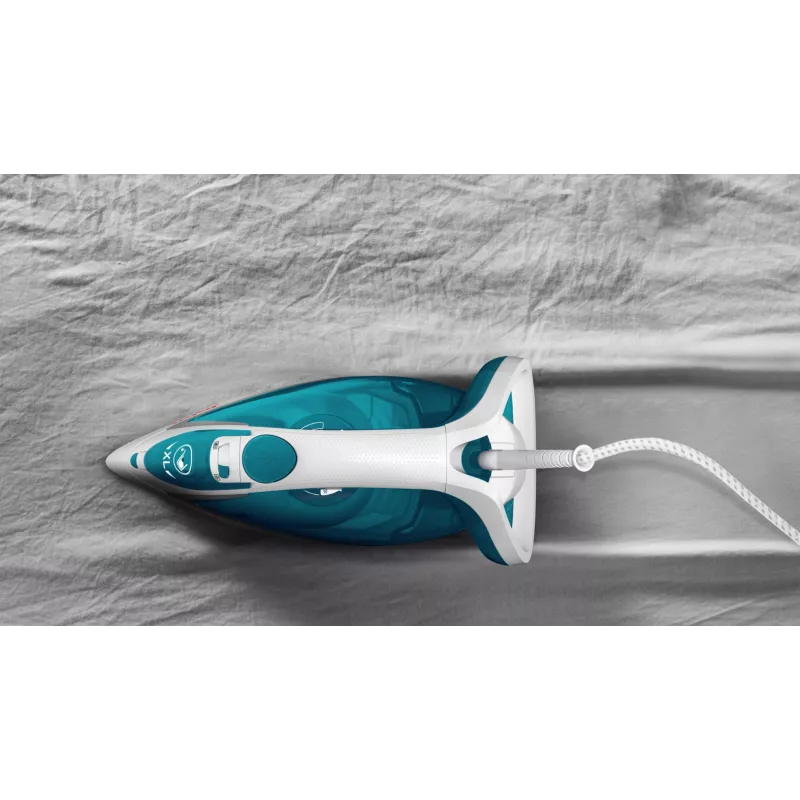 Tefal EasyGliss Plus FV5718 iron Dry & Steam iron Durilium soleplate 2400 W Turquoise, White