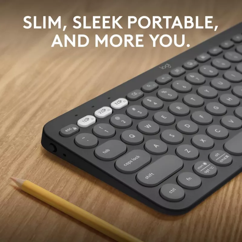 Logitech Pebble Keys 2 K380s keyboard Universal RF Wireless + Bluetooth QWERTY US International Graphite