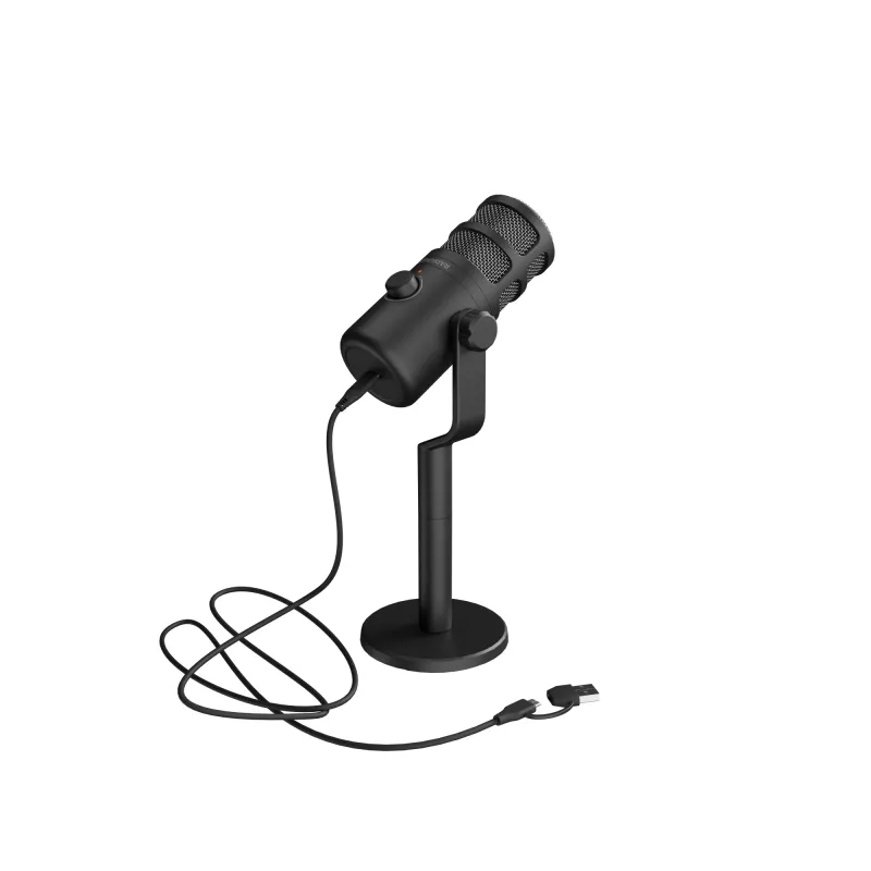 Wired PC microphone GENESIS Radium 350D — USB Type-A/Type-C, -48 dB sensitivity, 16–14000 Hz, 2.5 m cable, black