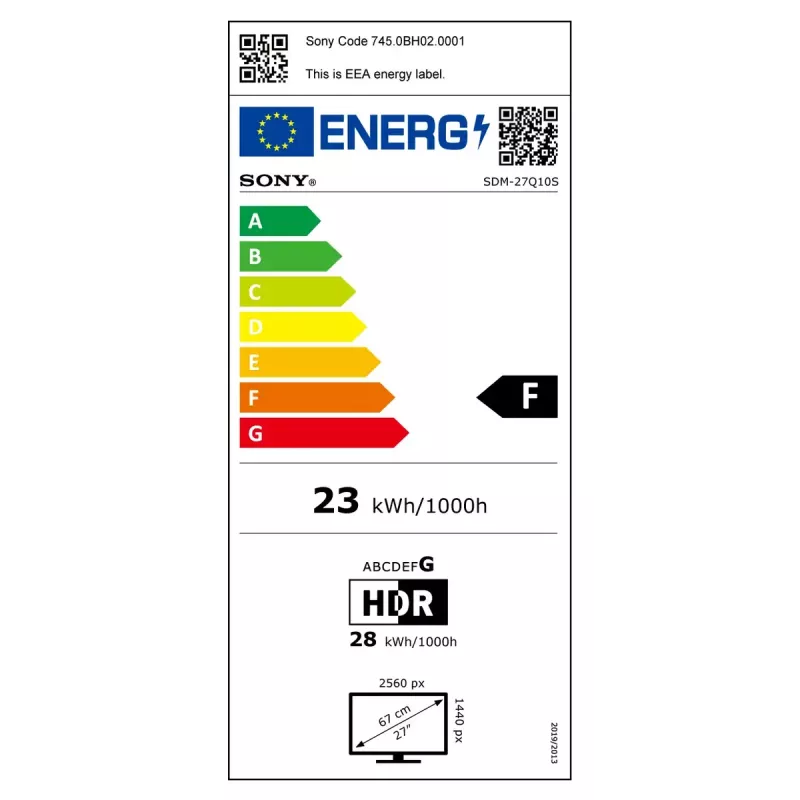 Sony INZONE M10S computer monitor 68.3 cm (26.9 inch) 2560 x 1440 pixels Quad HD OLED Black
