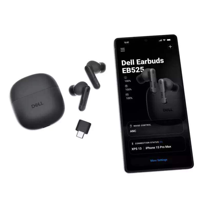 DELL EB525 Headset True Wireless Stereo (TWS) In-ear Calls/Music Bluetooth Black