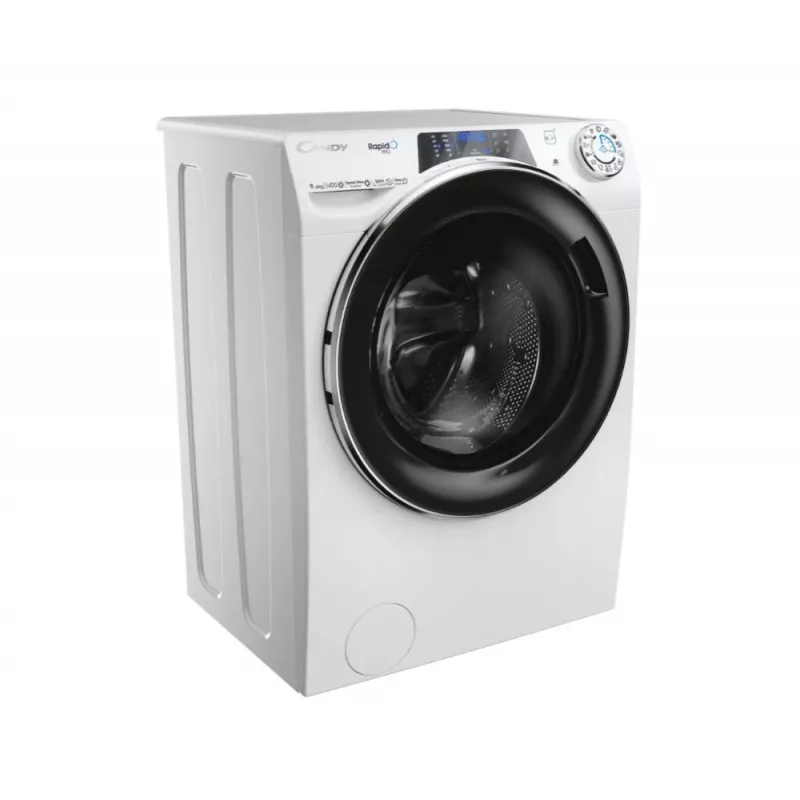 Washer dryer Candy RapidÓ PRO RPW4966BWMBC/1-S — freestanding front-load, 6 kg wash/dry, 1400 RPM, white