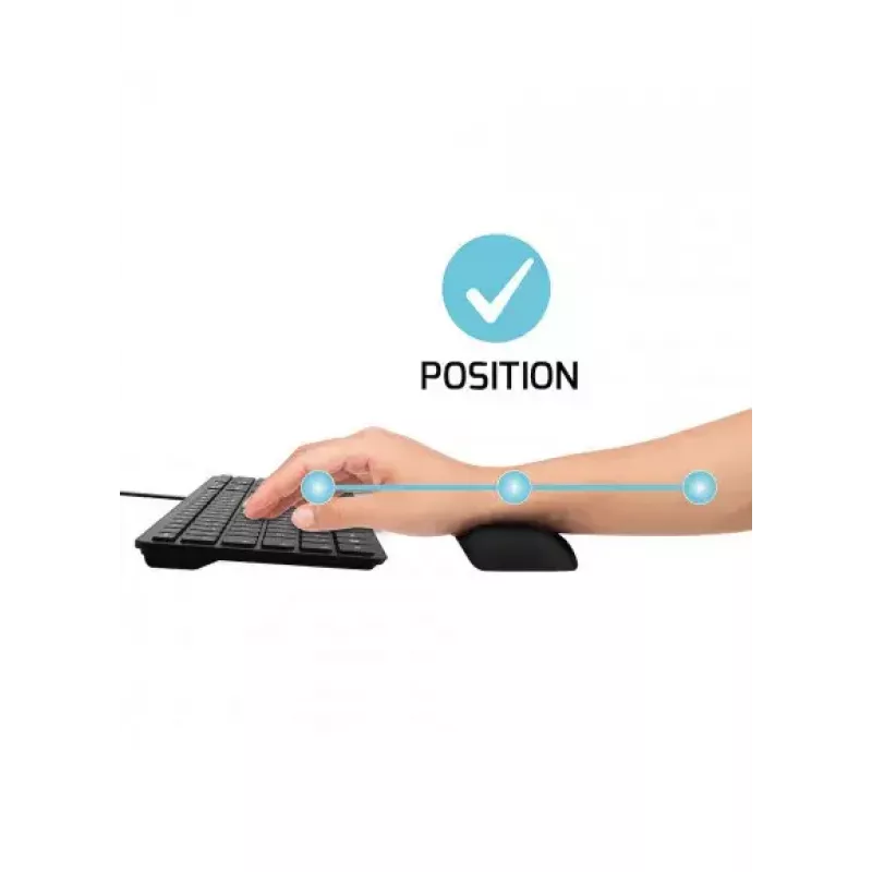 Wrist rest Port Designs 900718 — gel/silicone/rubber/polyester, 400×60×20 mm, black