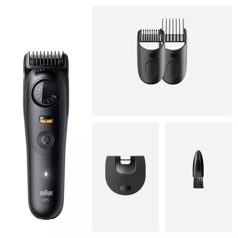 Beard trimmer BRAUN BT5520 — 0.5–20 mm, 40 length steps, rechargeable, 120 min battery, black