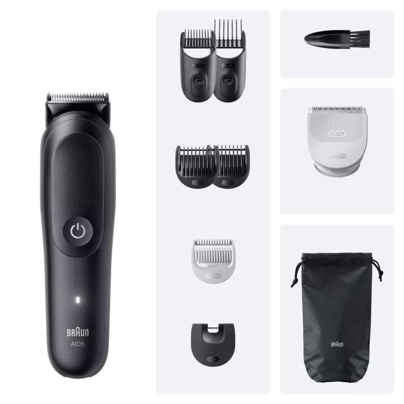 Braun Series 5 AIO5540 All-In-One Style Kit 9-in-1 hair trimmer, washable, Black