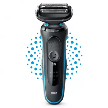 Foil shaver BRAUN Series 5 51-M1000s — 3-head, Wet & Dry, Li‑Ion built-in battery, Fast charge, Black/Blue