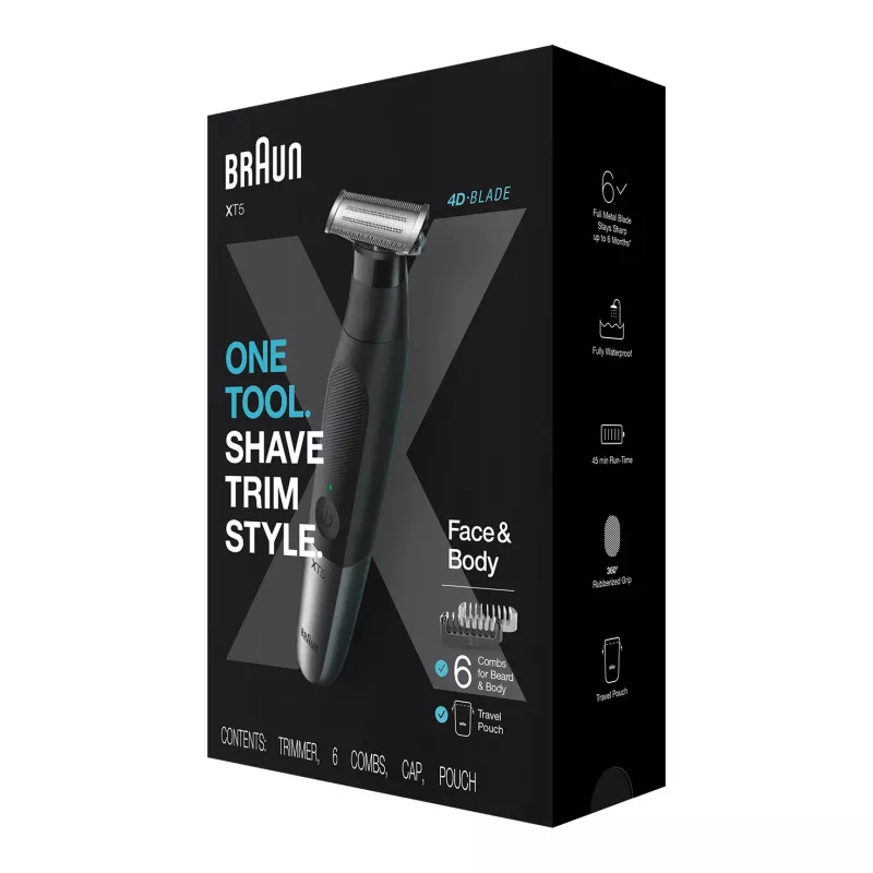 Braun Series X XT5200 Foil shaver Trimmer Black, Metallic