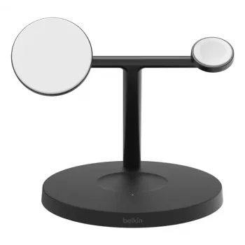 BELKIN Wireless Charging Stand - Boost Charge Pro - 3-in-1 With Qi2 15w - Black