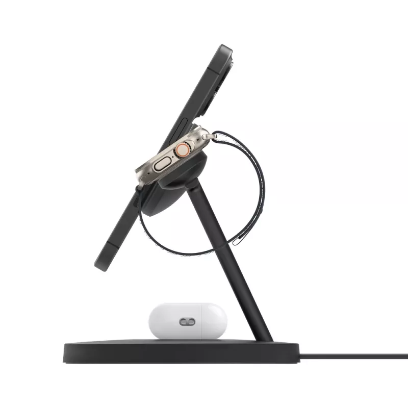 BELKIN Wireless Charging Stand - Boost Charge Pro - 3-in-1 With Qi2 15w - Black
