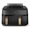 Philips 5000 series NA552/00 fryer Double 9 L Stand-alone 2750 W Hot air fryer Black, Gold