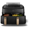 Philips 5000 series NA552/00 fryer Double 9 L Stand-alone 2750 W Hot air fryer Black, Gold