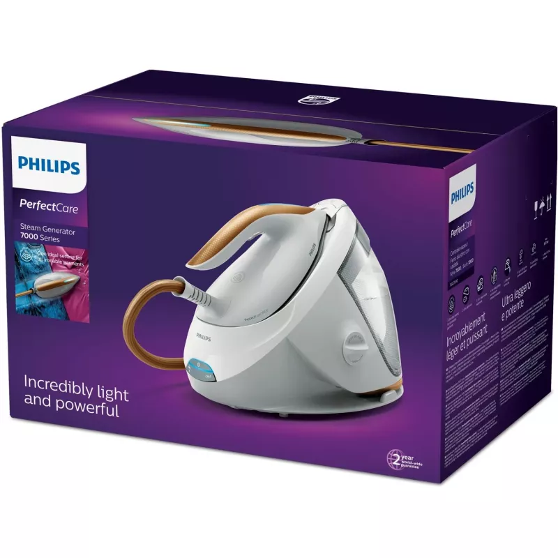 Philips 7000 series PSG7040/10 steam ironing station 2100 W 1.8 L SteamGlide Elite soleplate Gold, White