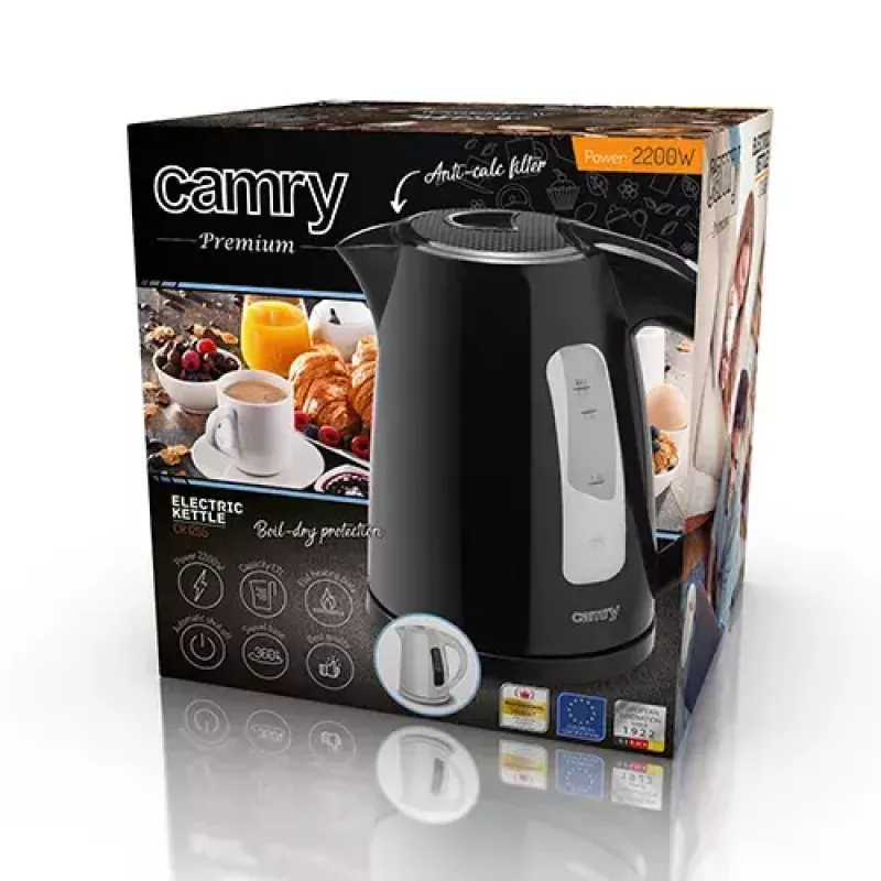 Electric kettle Camry Premium 1.7 L 2200 W Black