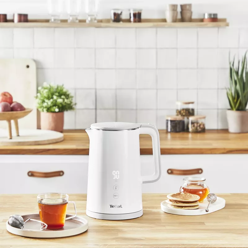 Electric kettle Tefal KO6931, 1.5 L, 1800 W, white, 5 temp settings, keep-warm 30 min