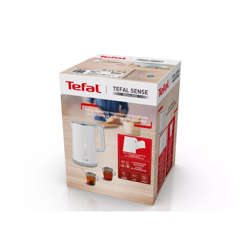 Electric kettle Tefal KO6931, 1.5 L, 1800 W, white, 5 temp settings, keep-warm 30 min