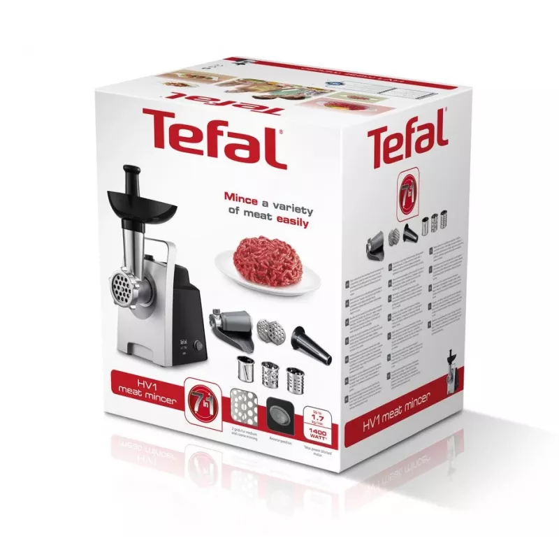 Tefal HV1 NE1098 mincer 1400 W 1,7 kg/min Black, Silver