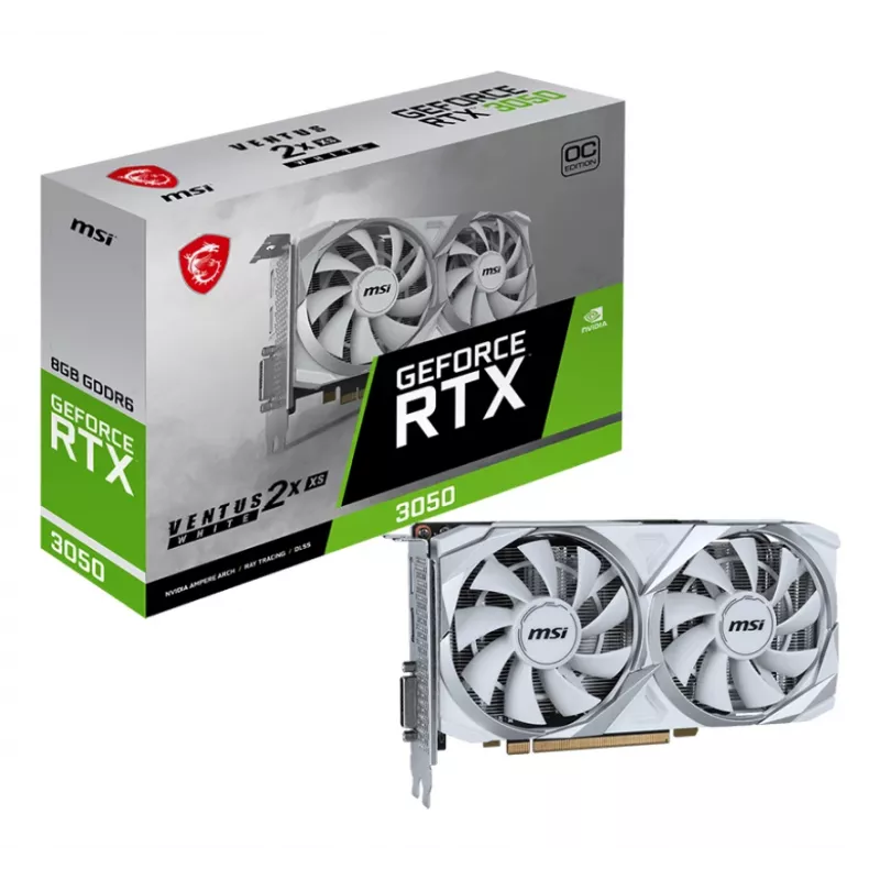 MSI VENTUS RTX 3050 2X XS WHITE 8G OC NVIDIA GeForce RTX 3050 8 GB GDDR6