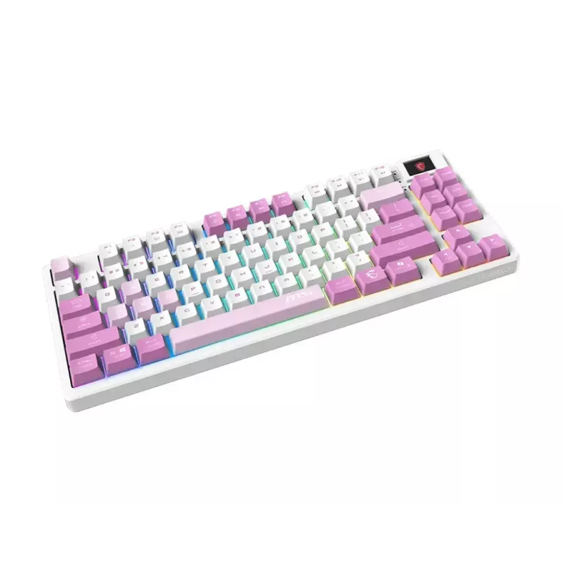 MSI FORGE GK600 TKL WIRELESS VIOLET keyboard Gaming USB + Bluetooth QWERTY UK English Pink, Violet, White