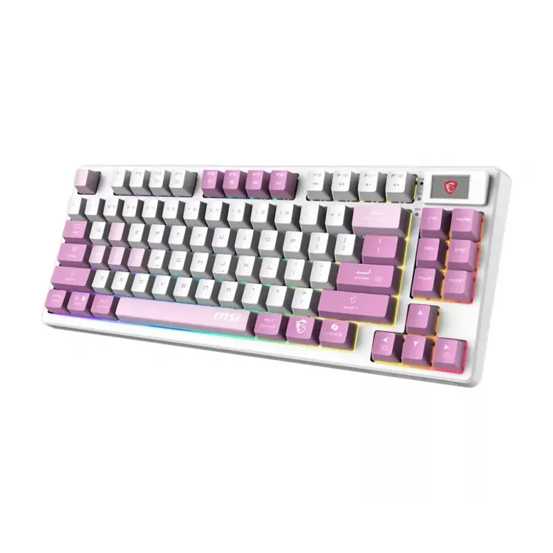 MSI FORGE GK600 TKL WIRELESS VIOLET keyboard Gaming USB + Bluetooth QWERTY UK English Pink, Violet, White