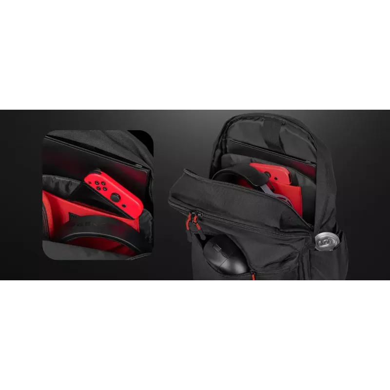 Gaming backpack Genesis GENESIS Palladium 200 — Black, polyester, 140×280×400 mm