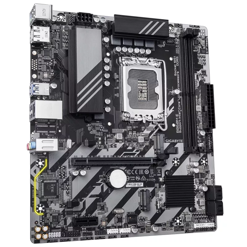 Micro-ATX motherboard GIGABYTE B860M E — LGA 1851 for Intel Core Ultra, DDR5 up to 8800 MHz (O.C), 2×PCIe 4.0 M.2, 1GbE