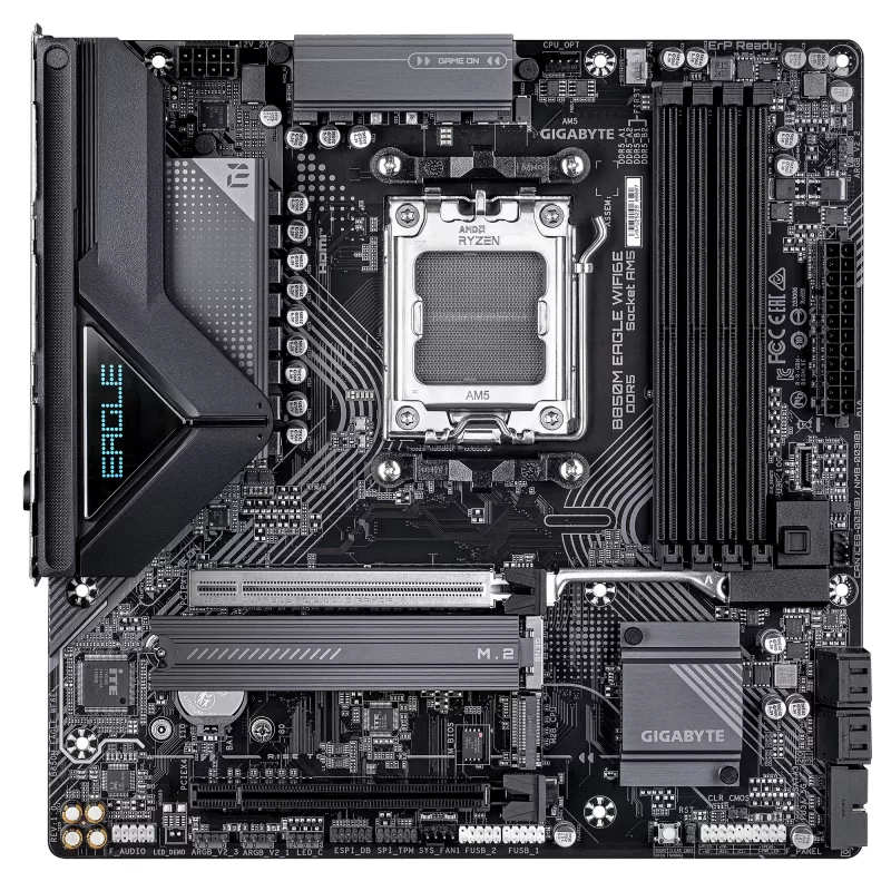 Motherboard GIGABYTE B850M EAGLE WIFI6E Socket AM5 for AMD Ryzen 7000/8000/9000, DDR5 up to 8200MHz (OC), PCIe 5.0, Wi‑Fi 6E, 2.5 GbE
