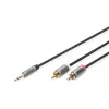 Audio adapter cable Digitus DB-510330-010-S 3.5 mm to RCA 1m Black