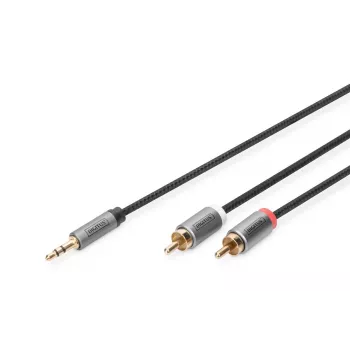 Audio adapter cable Digitus DB-510330-010-S 3.5 mm to RCA 1m Black