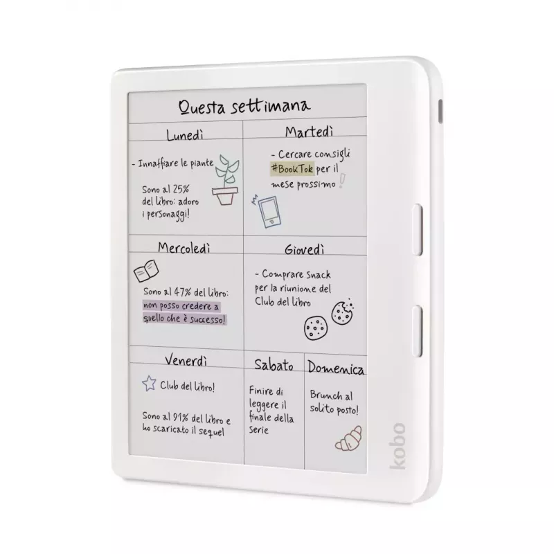 E-book reader Kobo Libra Colour 7 inch E Ink Kaleido, 32 GB, Wi‑Fi, Bluetooth, Waterproof, White