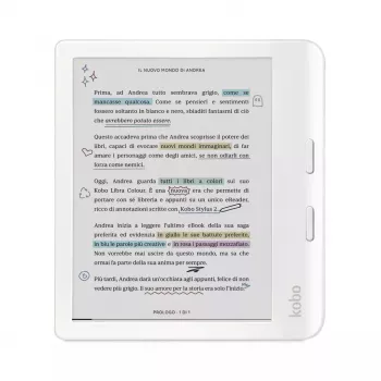 E-book reader Kobo Libra Colour 7 inch E Ink Kaleido, 32 GB, Wi‑Fi, Bluetooth, Waterproof, White