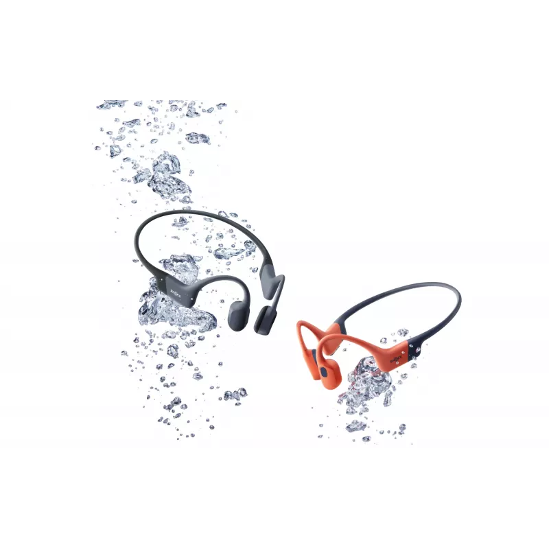 Headset Shokz OpenSwim Pro — open-ear bone conduction wireless headset, IP68 waterproof, Bluetooth 5.4, 32 GB, 9 h playback, grey