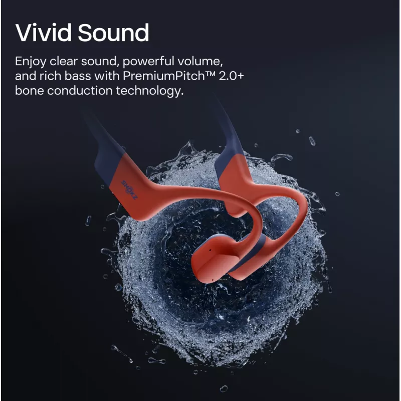 Headset Shokz OpenSwim Pro — open-ear bone conduction wireless headset, IP68 waterproof, Bluetooth 5.4, 32 GB, 9 h playback, grey