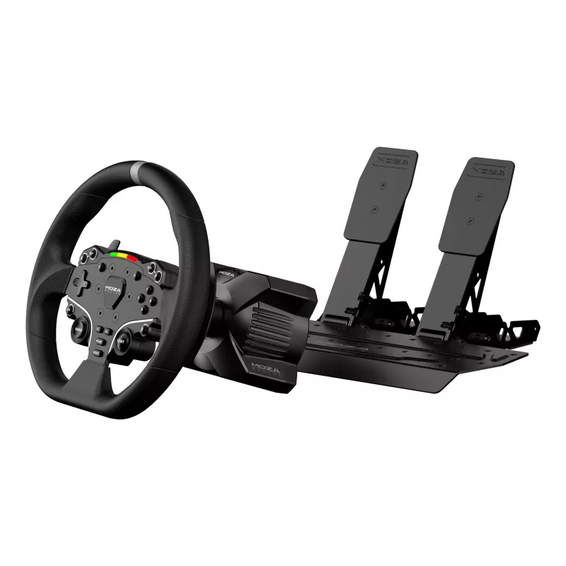 Moza Racing R3 Racing Wheel and Pedals for PC, Steering wheel + Pedals, PC, D-pad, Menu button, Mode button, Pause/Set button, Start button, Digital, Unlimit, Direct drive