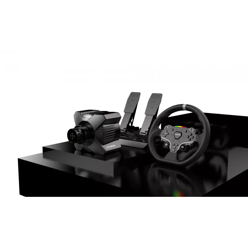 Moza Racing R3 Racing Wheel and Pedals for PC, Steering wheel + Pedals, PC, D-pad, Menu button, Mode button, Pause/Set button, Start button, Digital, Unlimit, Direct drive