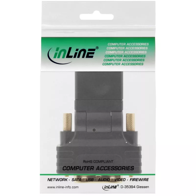 InLine HDMI to DVI Adapter HDMI female / DVI male flexible gold plated 4K2K