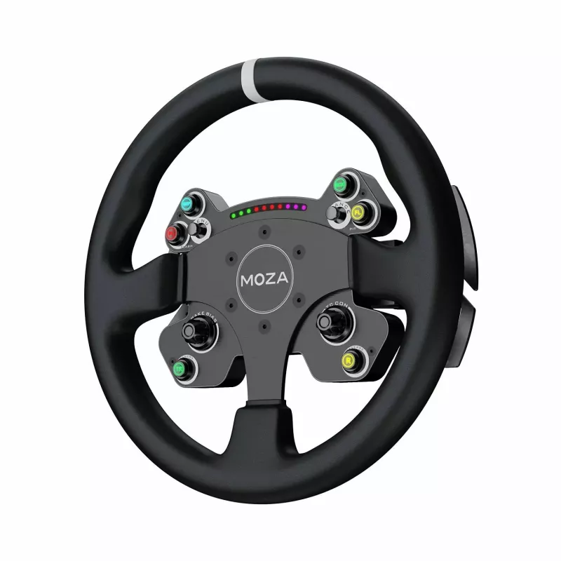 Moza Racing CS V2P Dual Clutch Steering Wheel, Steering wheel, PC, Wired, USB, Black, Aluminium