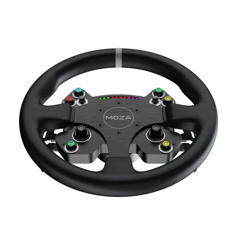 Moza Racing CS V2P Dual Clutch Steering Wheel, Steering wheel, PC, Wired, USB, Black, Aluminium