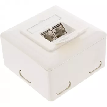 Wall outlet box InLine Cat.6 2x RJ45 horizontal — surface or flush mount