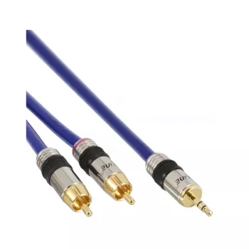 InLine Audio Cable Premium 2x RCA male / 3.5mm male gold plated 2m