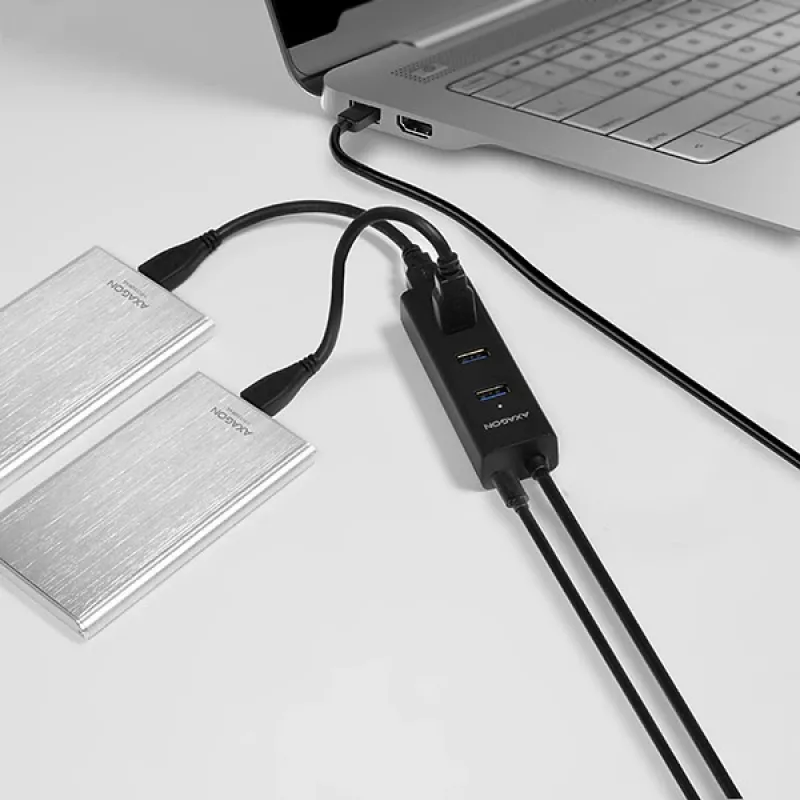 Axagon HUE-S2BP 4x USB 3.0 CHARGING hub w. 1.2m cable incl. AC adapter