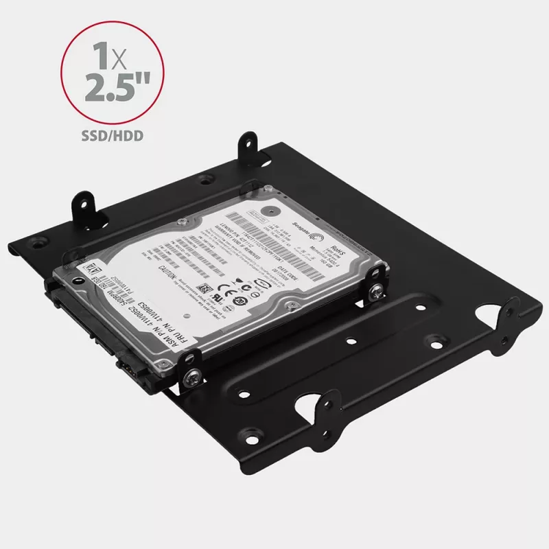 Axagon RHD-435 bracket for 4x 2.5 inch or 2x 2.5 inch HDD/SSD & 1x 3.5 inch HDD into 5.25 inch bay, metal