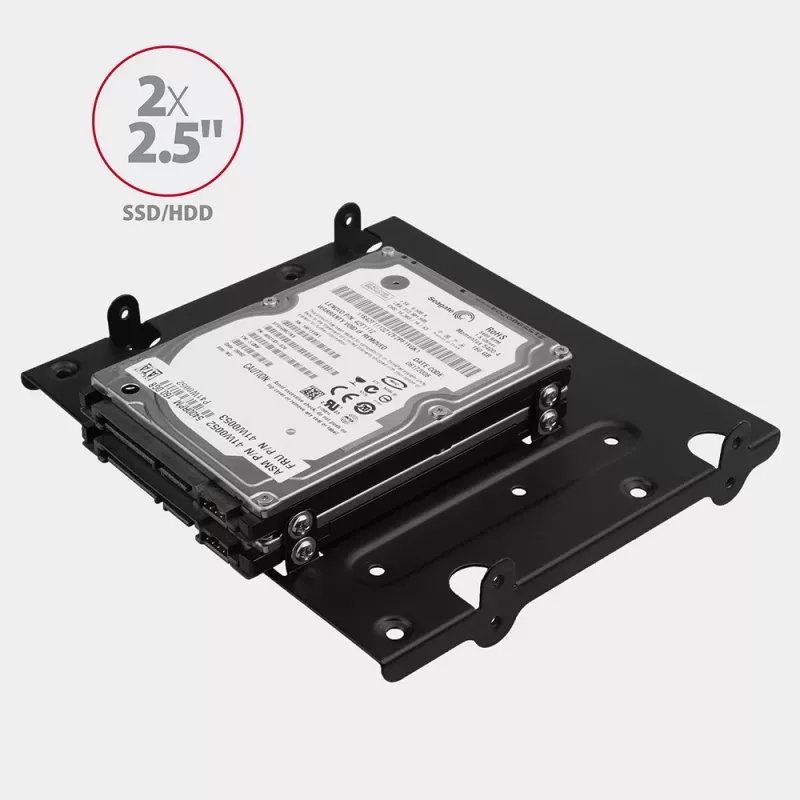 Axagon RHD-435 bracket for 4x 2.5 inch or 2x 2.5 inch HDD/SSD & 1x 3.5 inch HDD into 5.25 inch bay, metal